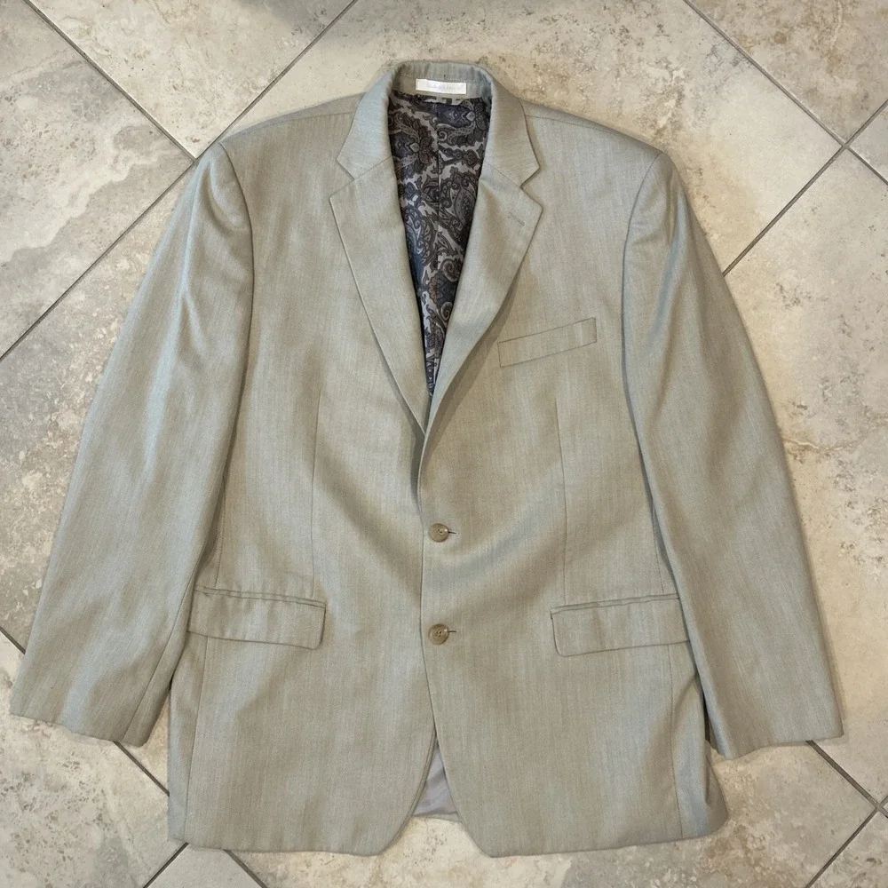 Lauren Ralph Lauren Blazer Mens 43R Tan Two Button Paisley Lining Sport Coat